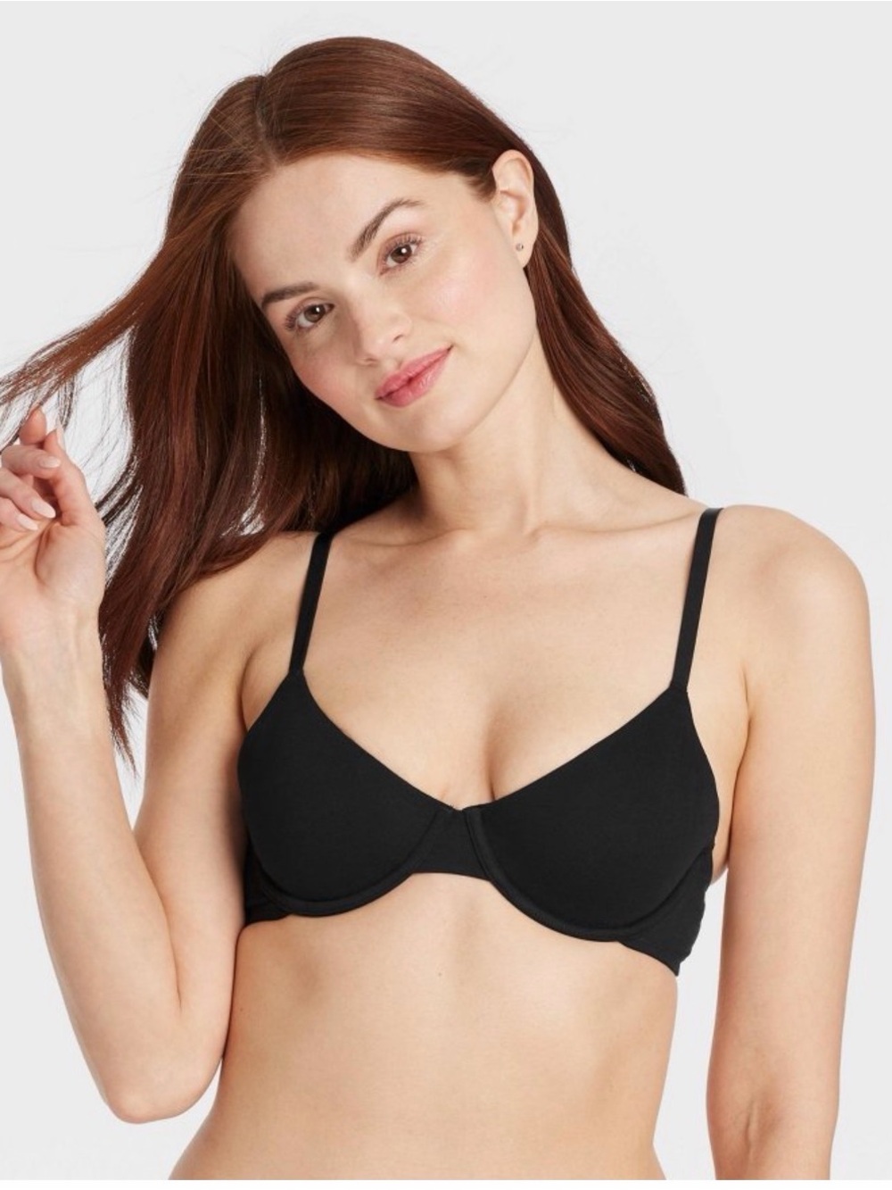 Auden Cotton unlined demi Bra Everyday Black
